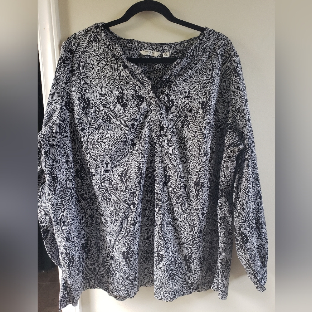 Liz Claiborne lon sleeve cotton tunic size 2X